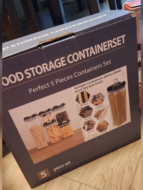 Food Storage Containers Set 5 Pcs Keep Food Dry New In Box
